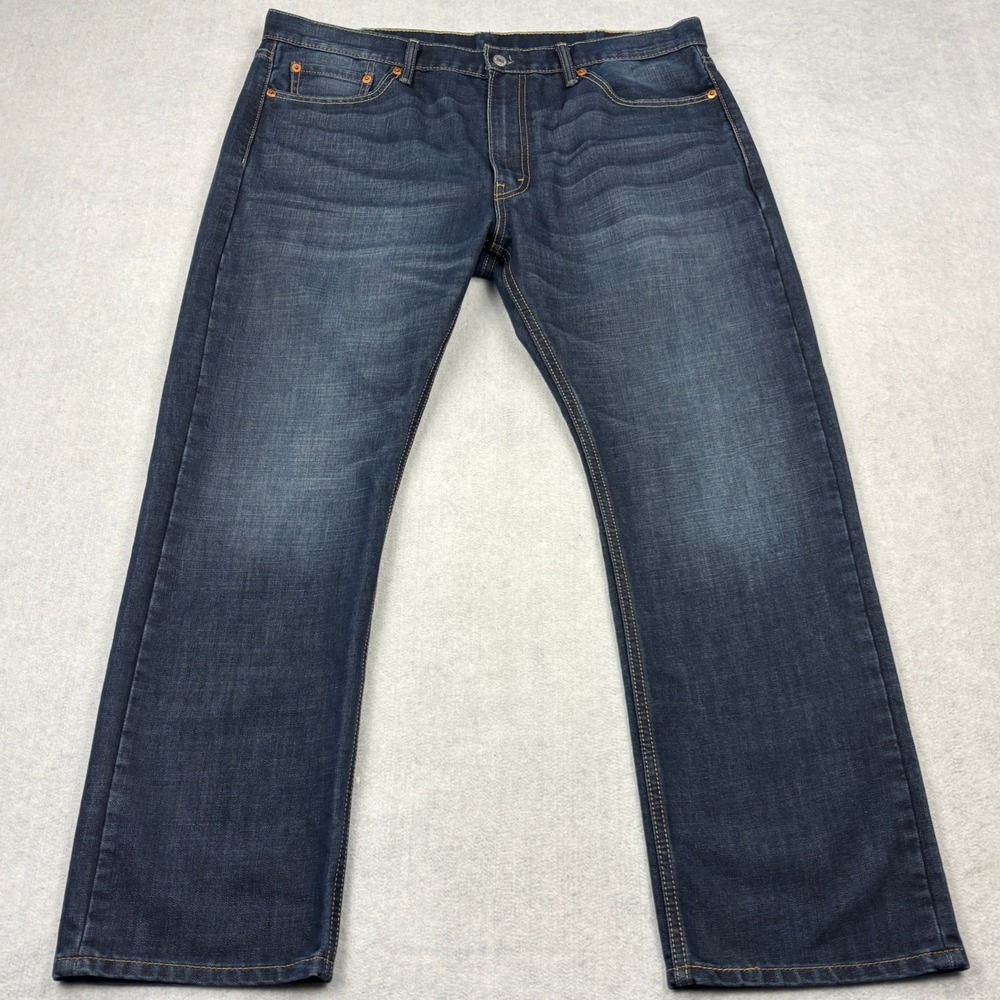 Levis 513 Jeans Mens 38x30 Blue Dark Wash Slim Straight Denim Pants 08513-0582